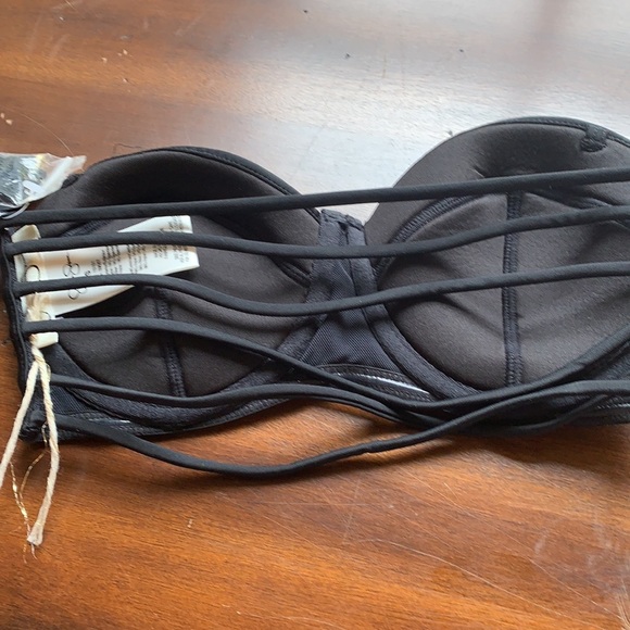NWT Jessica Simpson Black U-Wire Strappy Swim‎ Top - Picture 5 of 6